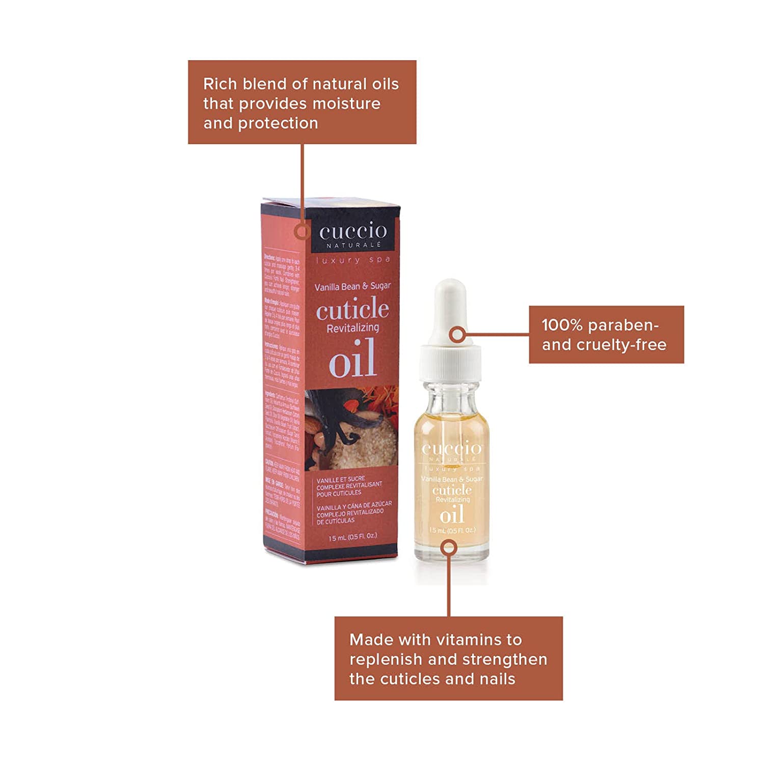 Cuccio Naturale Revitalizing- Hydrating Oil For Repaired Cuticles Overnight - Remedy For Damaged Skin And Thin Nails - Paraben /Cruelty-Free Formula - Milk And Honey - 2.5 Oz - Image 2
